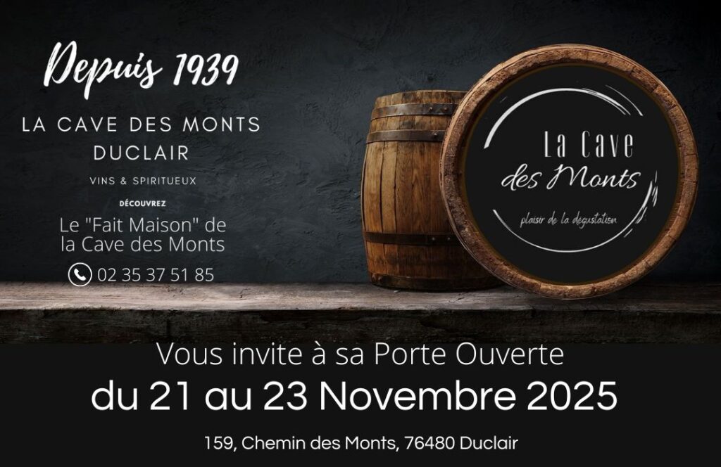 La Cave des Monts Duclair Vous invite à sa Porte Ouverte du 21 au 23 novembre 2025